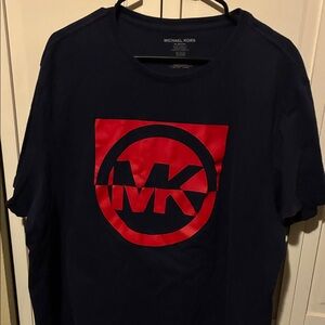 Michael Kors Navy Tee with Red Graphic
